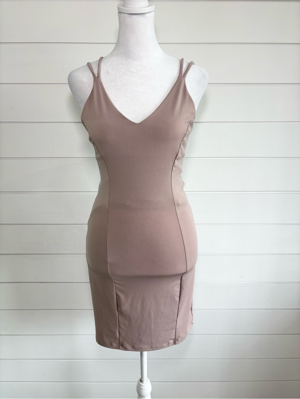 Streetwear Society Mauve Pink Double-Strap Bodycon‎ Mini Dress Size S
